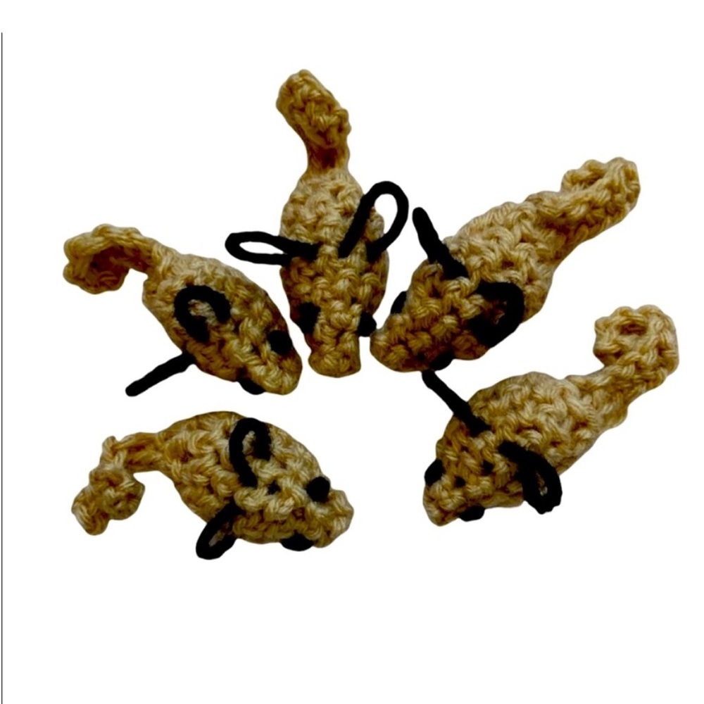 Hand Crafted Brown Catnip Mouse Cat Toys Ten Interactive Potent Fun - Picture 7 of 9